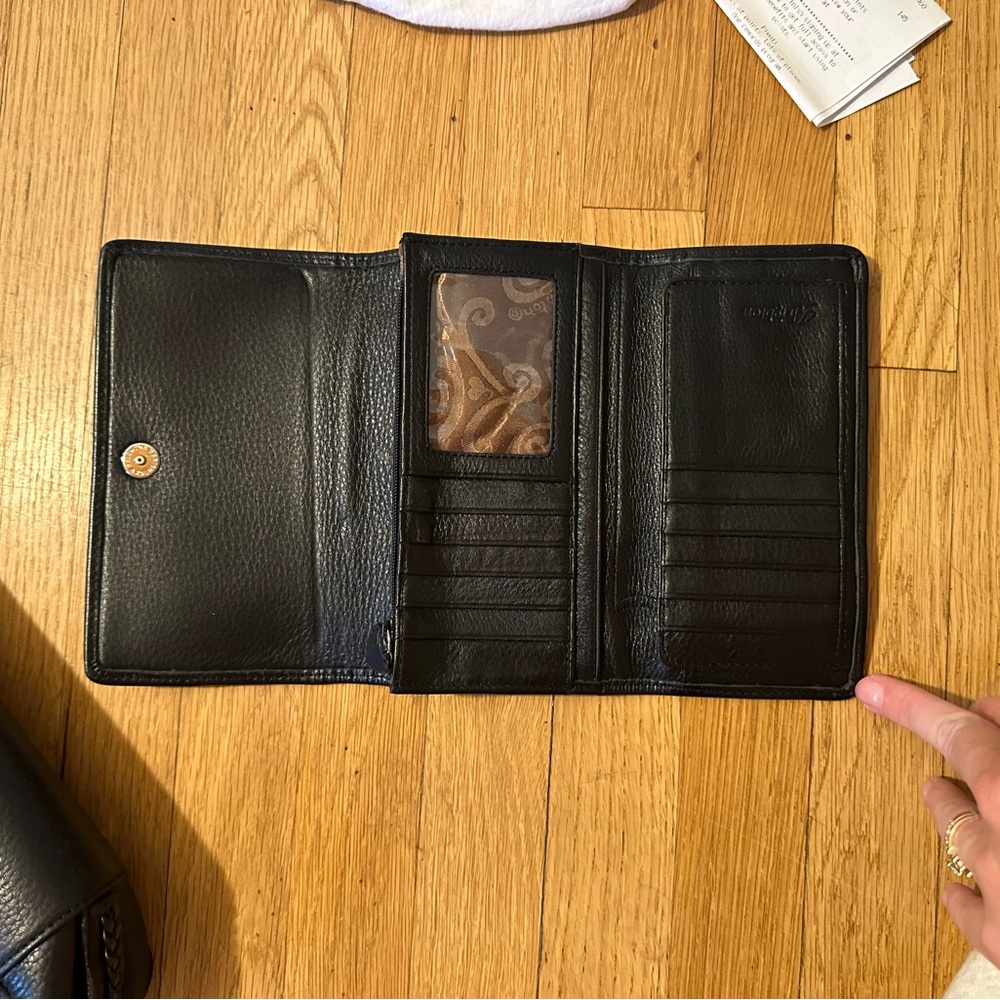 Larger Brighton black leather wallet